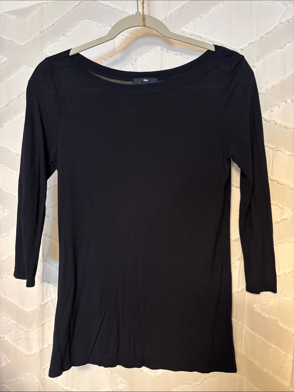 GAP Black Boatneck Long Sleeve Tee